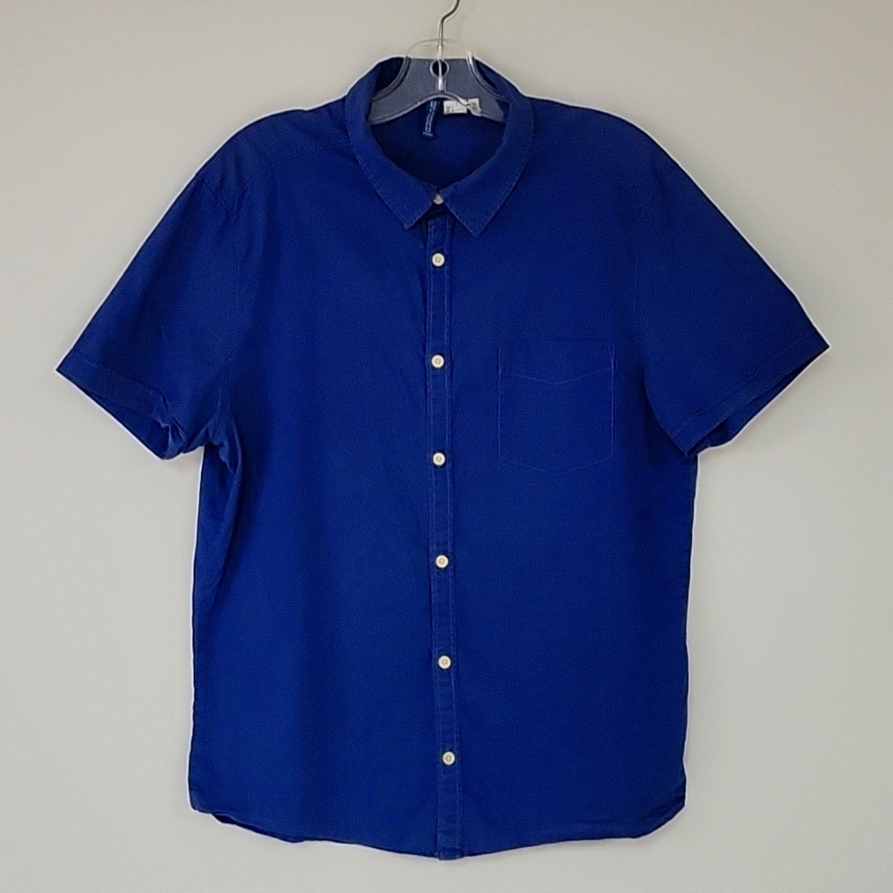 H&M Divided 100% Cotton Dark Blue Button Down Men's Shirt 👕